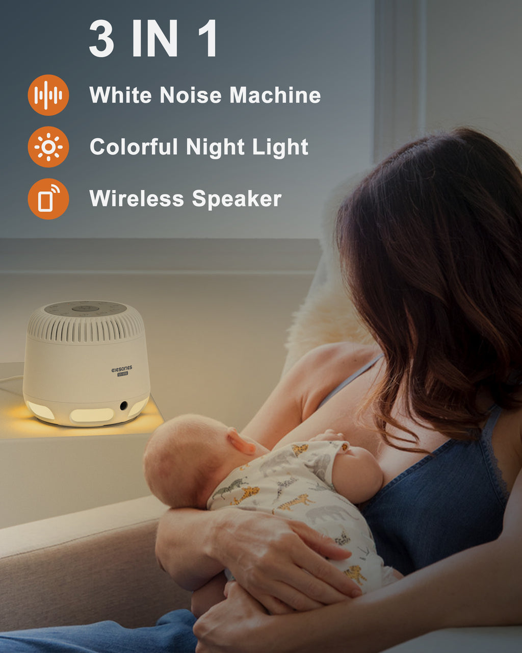 White Noise Machine Sleep Sound Machine Night Light for Baby Kid Adult with  24 Non Looping Hi-Fi Soothing Sounds - China White Noise Machine, White  Noise Sound Machine