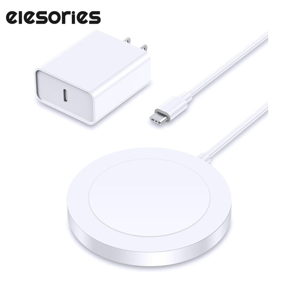 Magnetic iPhone Charger: Wireless Mag Safe Charging Pad Compatible with iPhone 15 Pro Max Plus 14 Pro Max Plus 13 Pro Max 12 Pro Max AirPods Pro 3 2 - Fast Charging Pad with 20W Adapter