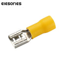 1/4" Female Quick disconnects Vinyl Insulated Spade Wire Connector Electrical Crimp Terminal 12-10 AWG Yellow (100PCS)