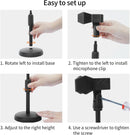 Desk Mic Stand - Upgraded Adjustable Table Microphone Stand with Mic Clip Compatible with Max 1.7 inch Diameter Microphone - Height 9.6 to 13.9 inch