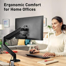 Single Monitor Mount, Fits 13-32Inch Screen, Gas Spring Monitor arm Support Max 19.8Ibs Computer Monitors, Vesa Mount with Clamp and Grommet Base, Perfect for Office & Home Office Use